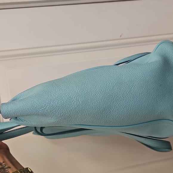 Summer, Blue, Tote, Bag, Casual, Office, Wedding, Leather, Purse, Medium, Party - Picture 9 of 9